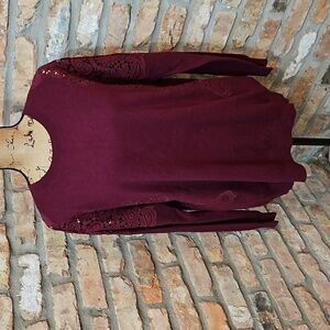 NWT Ted Baker Ox Blood Lace Shoulder Jumper Size 5